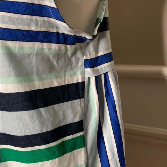 Joe Fresh Green Blue Striped Peplum Tank Sz Med - Picture 4 of 8